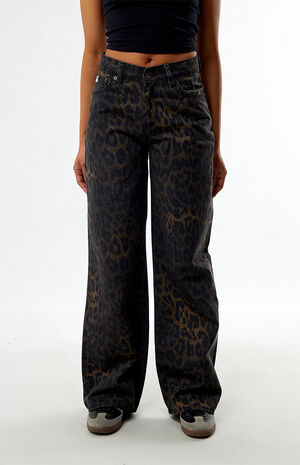 Dark Leopard Release Baggy Jeans image number 2