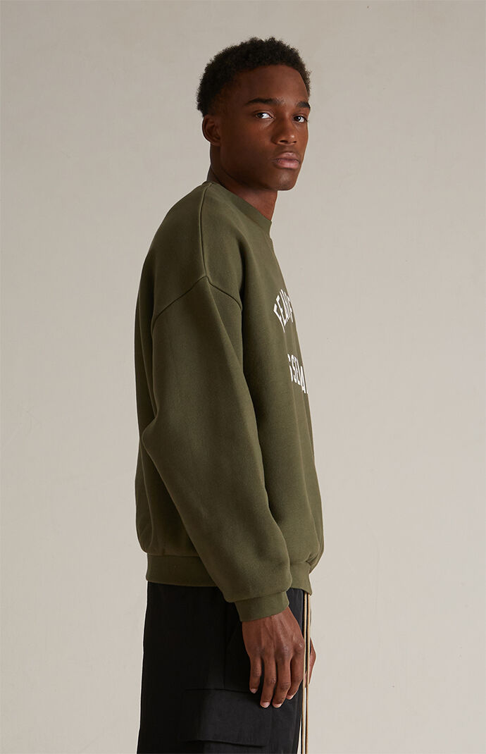 【FOG Essentials】Military Fleece Crew Neck Sweatshirt Fear of God Essentials Military Fleece Crew Neck Sweatshirt