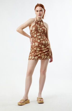 Nova Paisley Halter Mini Dress image number 4