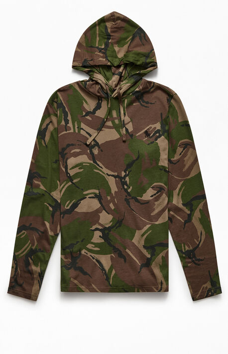 Camo Hooded Long Sleeve T-Shirt