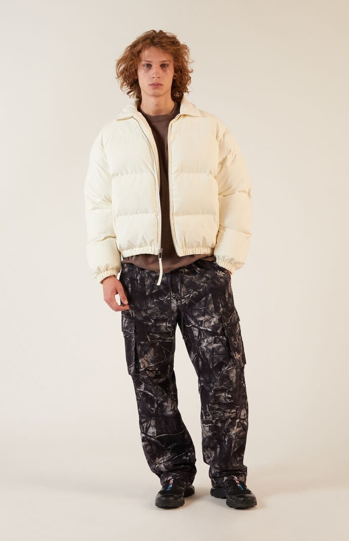 Men s Cream Coaches Puffer Jacket Size Xs