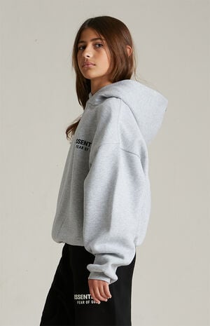 Kids Light Heather Grey Fleece Hoodie image number 3