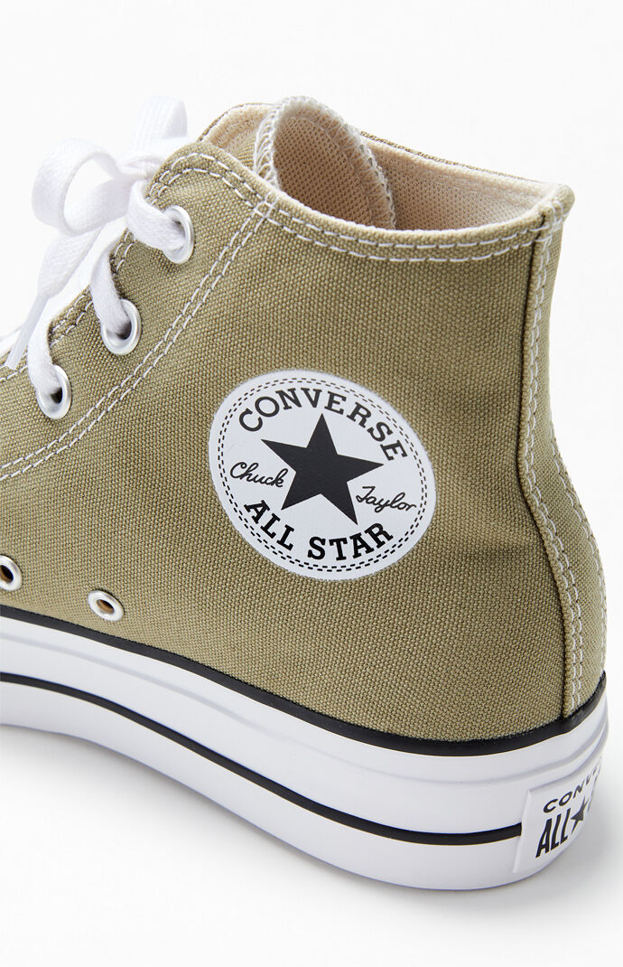 Converse Green Chuck Taylor Lift Platform High Top Sneakers PacSun