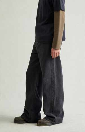 Blake Extreme Baggy Jeans Drawstring Graphic Faded Black image number 4