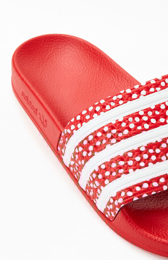 Adidas polka dot new arrivals sliders
