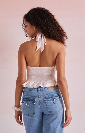 Bella Lace Trim Halter Top image number 3