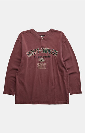 Maroon 2000s Harley Davidson Graphic T-Shirt image number 1