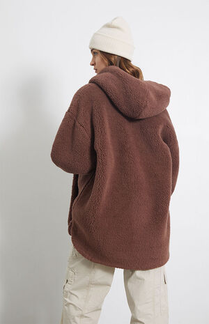 Two-Tone Open Front Sherpa Jacket image number 3