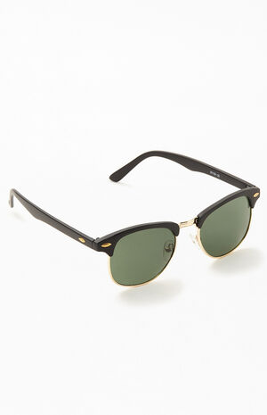 Black & Gold Small Metal 50Fifty Sunglasses image number 1