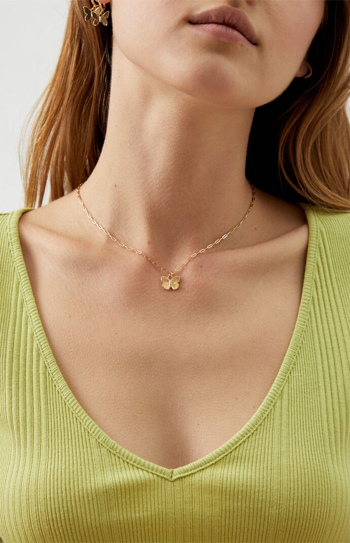 Etched Butterfly Necklace