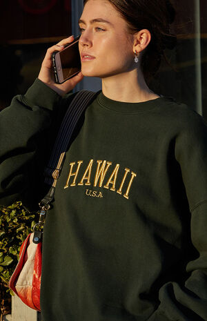 Green Hawaii Crew Neck Sweatshirt image number 2