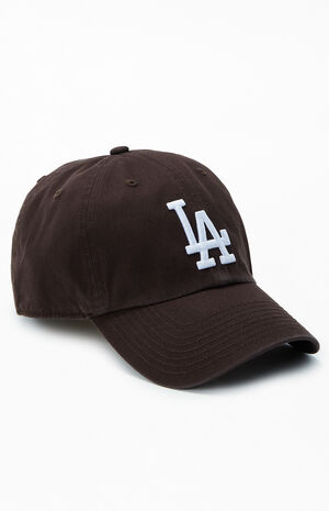 Brown LA Dodgers Strapback Dad Hat image number 1
