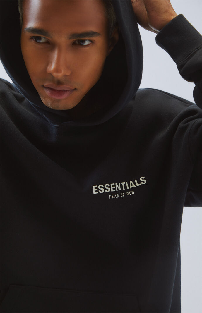 Fear of god essentials best sale logo pullover hoodie black
