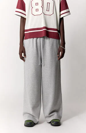 Heather Grey Fleece Ultra Baggy Sweatpants image number 2