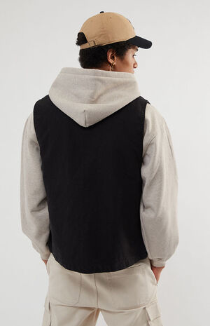 Black Canvas Zip Up Vest image number 3