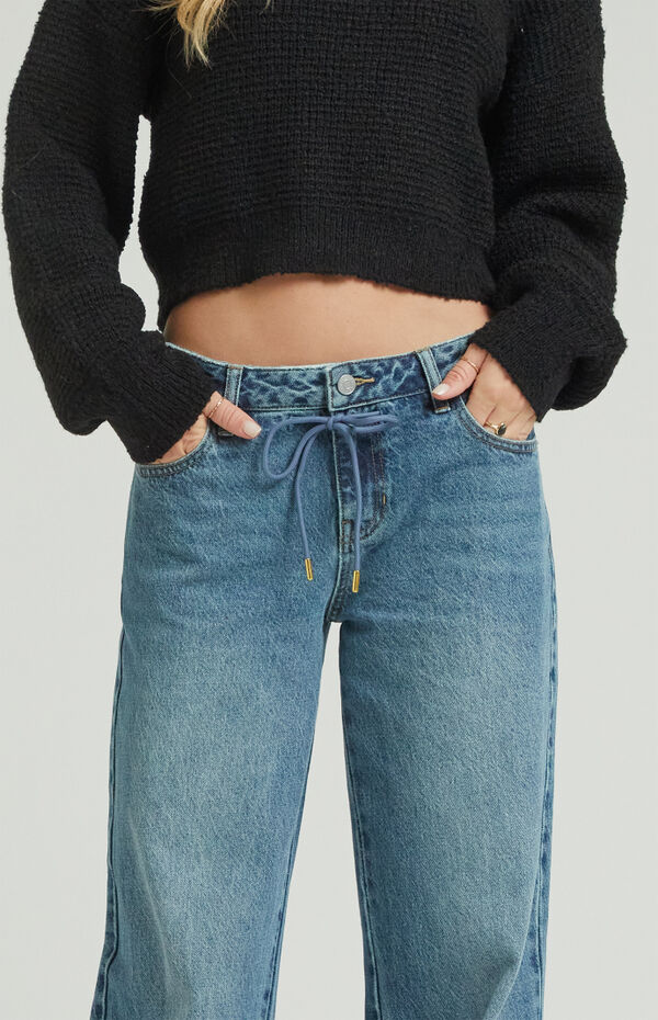 Pacsun Casey Low Rise Baggy Jeans Drawstring Medium Indigo