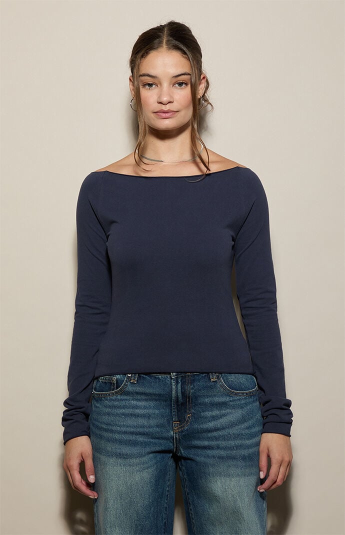 Pacsun Mia Off-The-Shoulder Long Sleeve T-Shirt