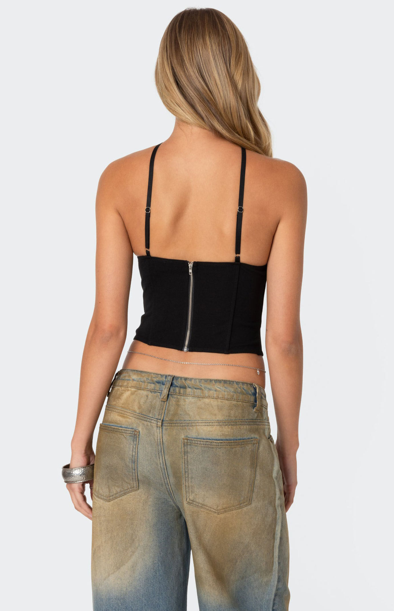 Edikted Lou Crossover Beaded Corset | Pacsun