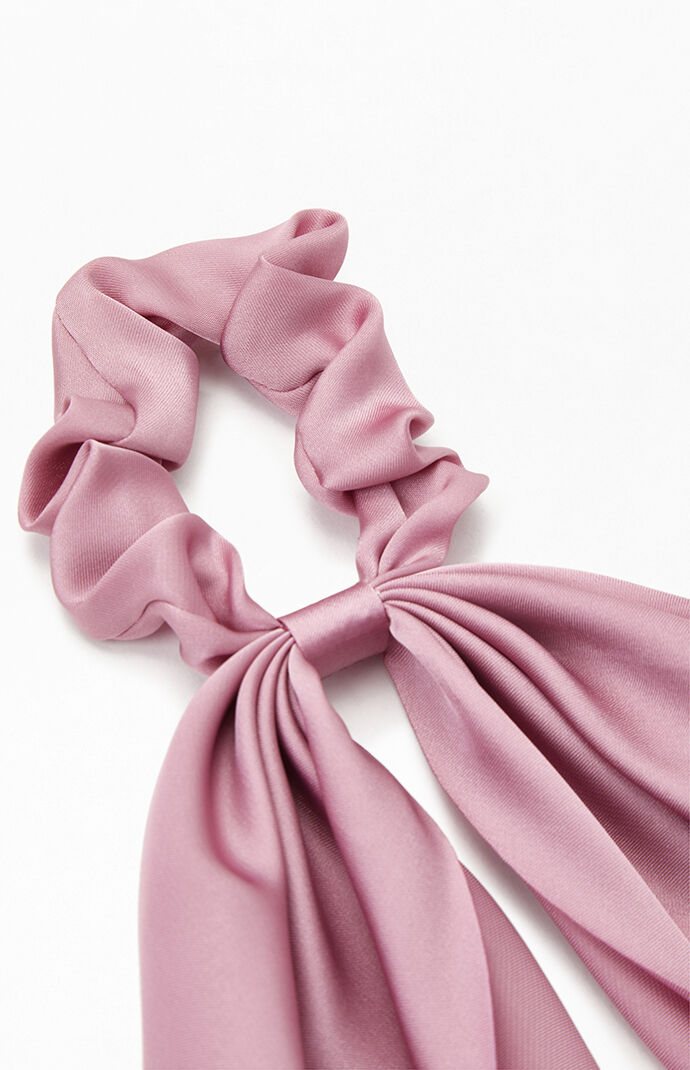 Purple Flowy Satin Scrunchie