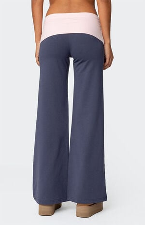 Edikted Wide Leg Contrast Fold Over Pants | PacSun