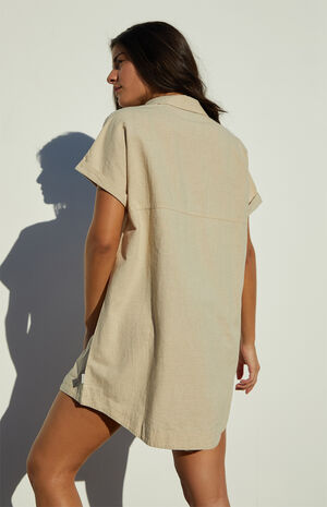 Classic Linen Shirt Dress image number 4