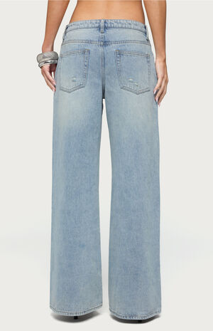 Ellah Distressed Low Rise Baggy Jeans image number 3