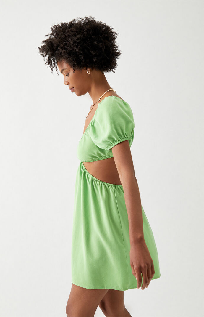 Eco Crochet Trim Bell Sleeve Dress