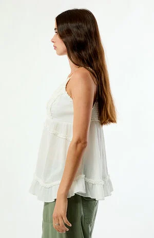 Leila Ruffled Button Babydoll Tank Top image number 3