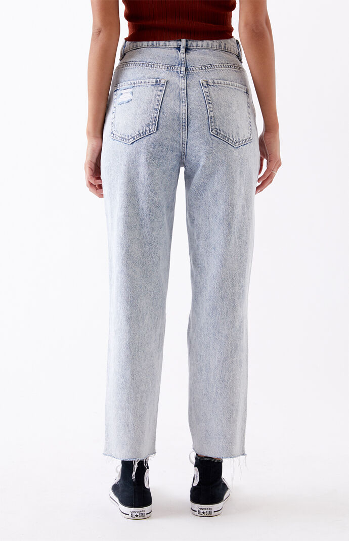 Light High Waisted Straight Leg Jeans