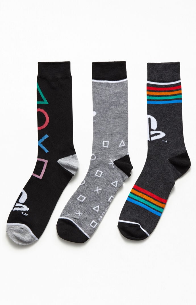Three-Pair Playstation Crew Sock Gift Pack