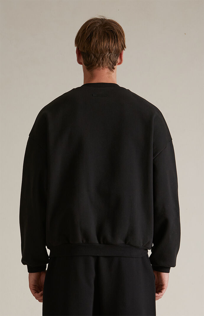 Fear of God ESSENTIALS Black Heavy Crew Neck Sweatshirt