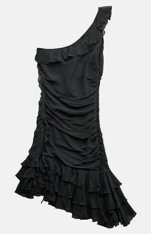 2000s One Shoulder Rouched Dress image number 1