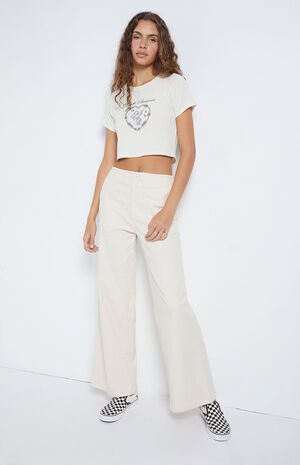 High Waisted Stretch Twill Trousers image number 1