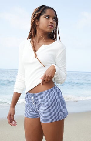 Keira Striped Pajama Shorts image number 2