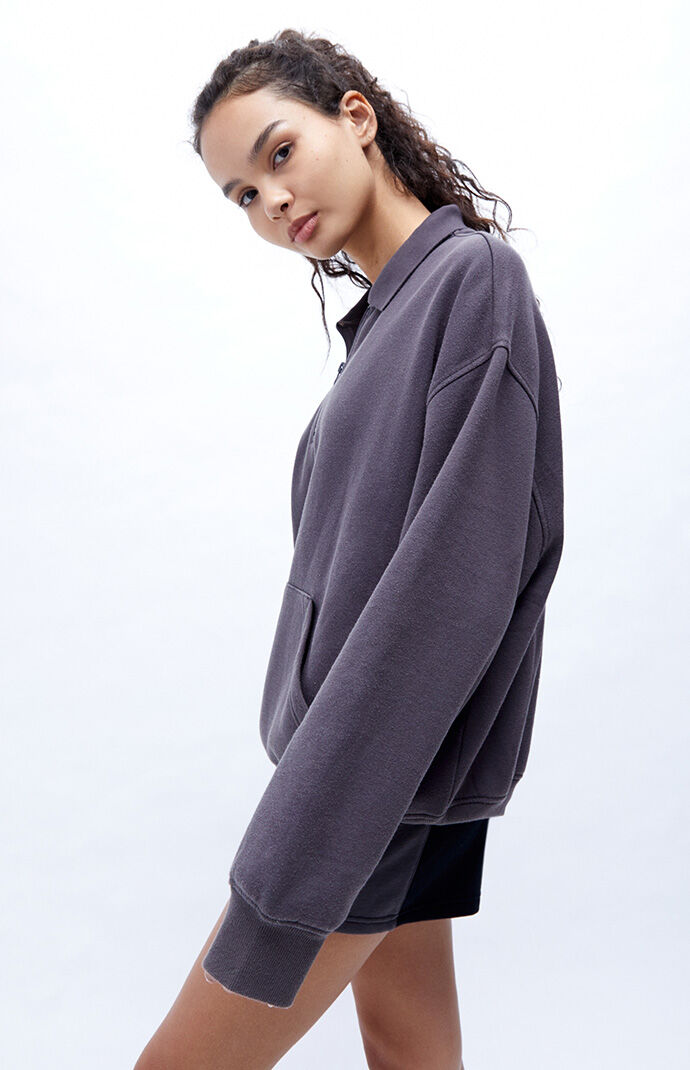 LA Hearts by PacSun Half Zip Collar Fleece Sweatshirt PacSun
