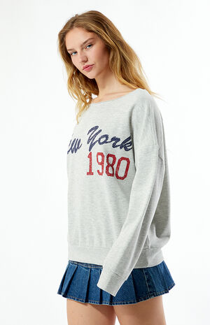 New York 1980 Off-The-Shoulder Sweatshirt image number 3