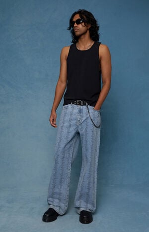 Blake Extreme Baggy Jeans Graphic Light Blue image number 1