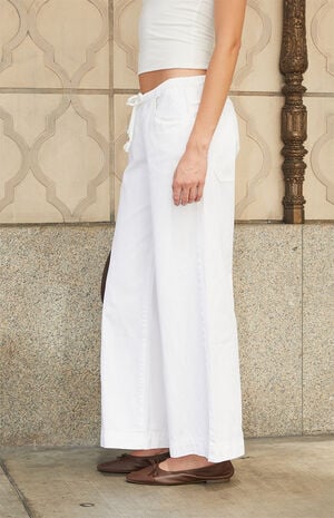 White Frankie Low Rise Baggy Pants image number 3