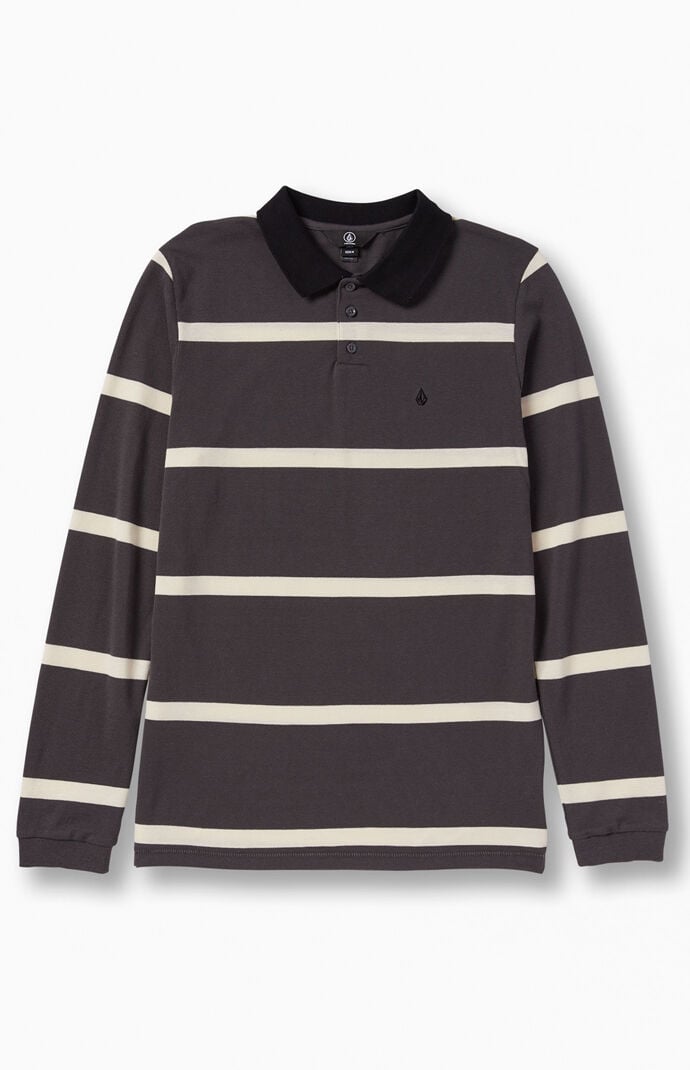 long sleeve striped polo shirts