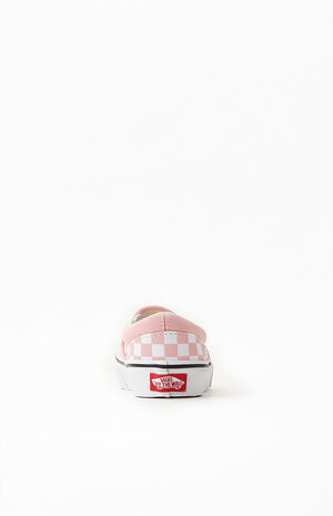 Kids White & Pink Checker Classic Slip-On Shoes image number 3