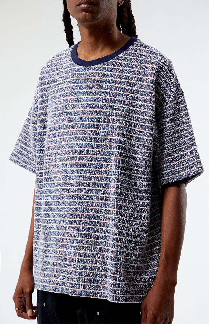MOONSUN ♥ UNISEX, Stripe Oversized T-Shirt MUSINSA | MOONSUN UNISEX, Stripe Oversized T-Shirt / Sky Blue