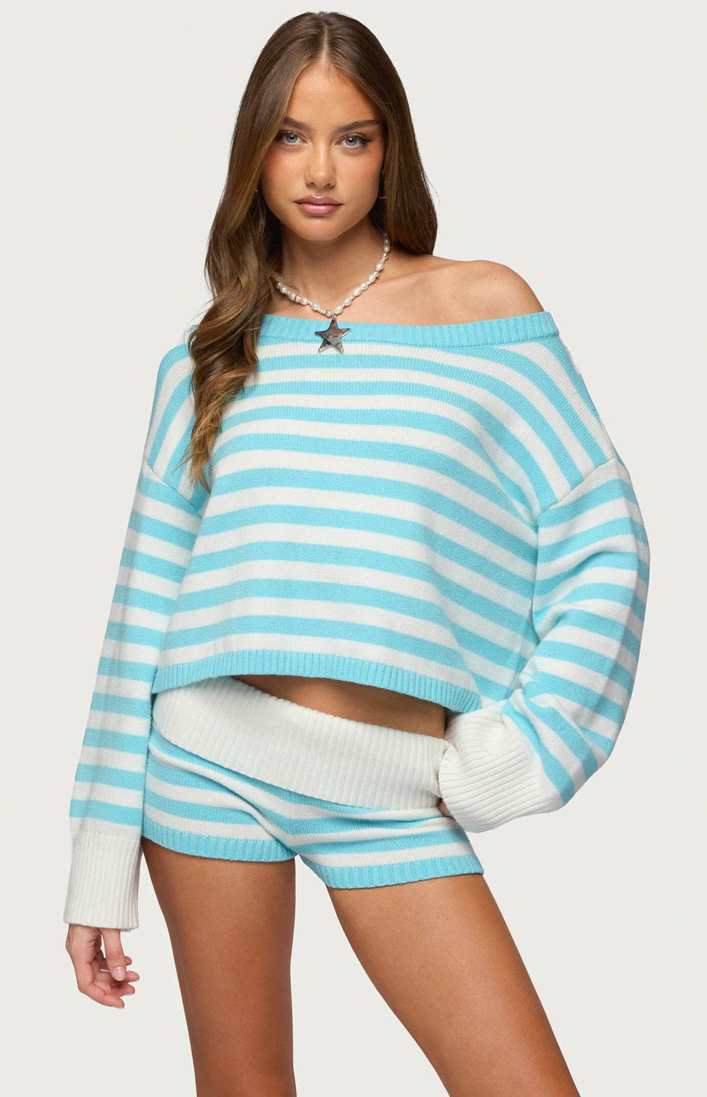 Edikted Saphi Striped Oversized Knit Sweater