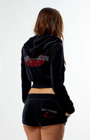 Crystal Lips Velour Micro Hot Shorts image number 2