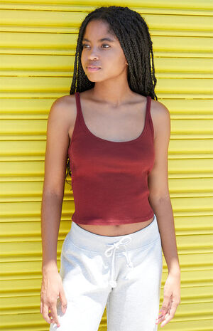 Burgundy Beyonca Tank Top image number 3