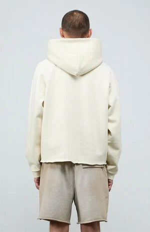 Light Gray&nbsp;Vintage Wash Heavyweight Raglan&nbsp;Cutoff&nbsp;Oversized Fleece Hoodie image number 5