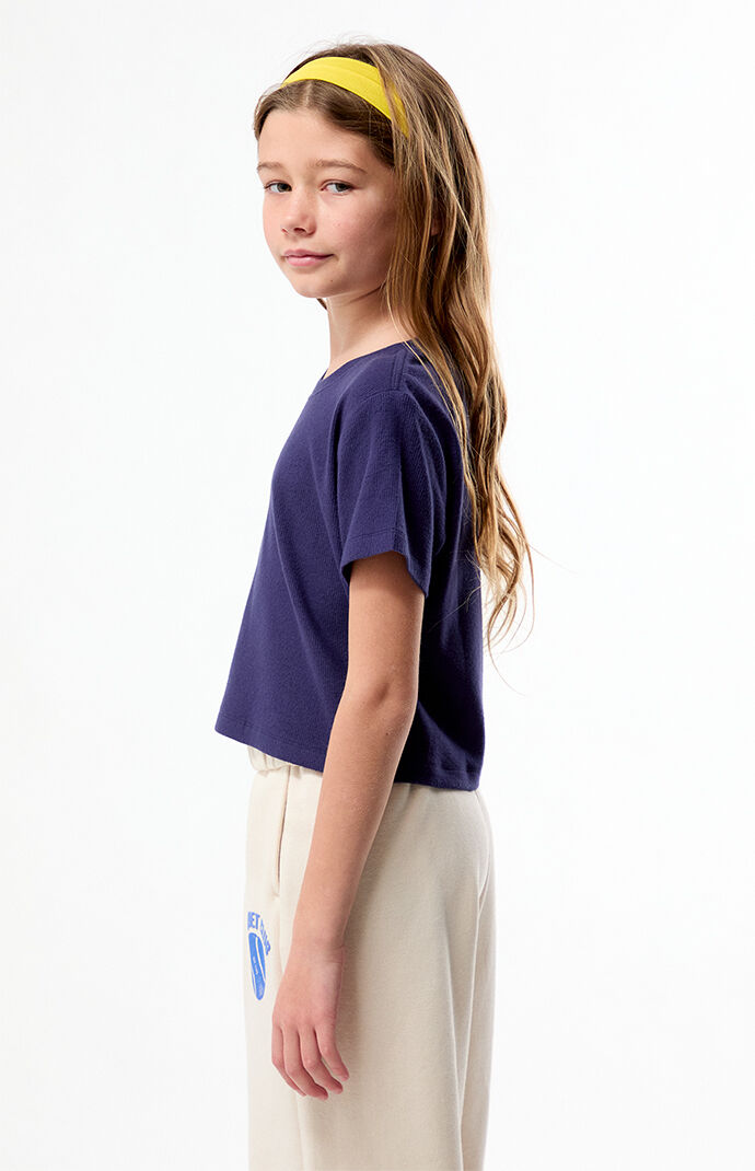 Pacsun Kids Navy Ribbed Skimmer T-Shirt