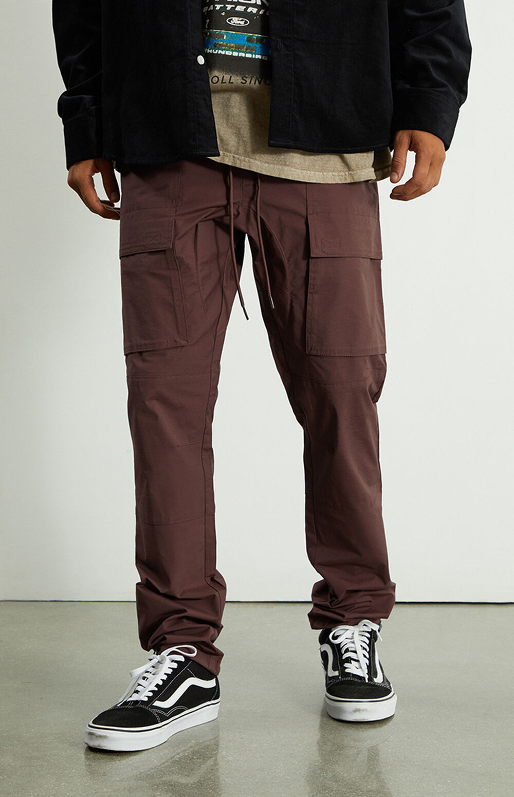 PacSun Dark Berry Slim Cargo Comfort Stretch Pants | PacSun