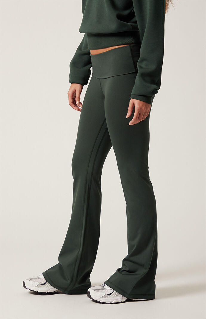 PAC 1980 WHISPER Active Fold-Over Waistband Flare Yoga Pants