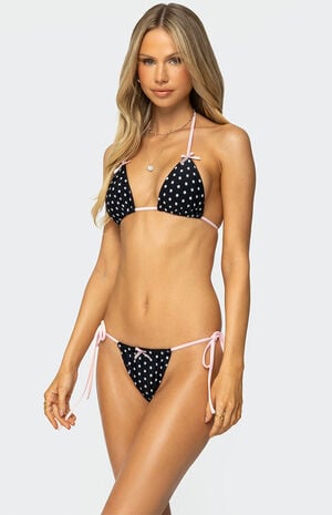 Leigh Polka Dot Triangle Bikini Top image number 4