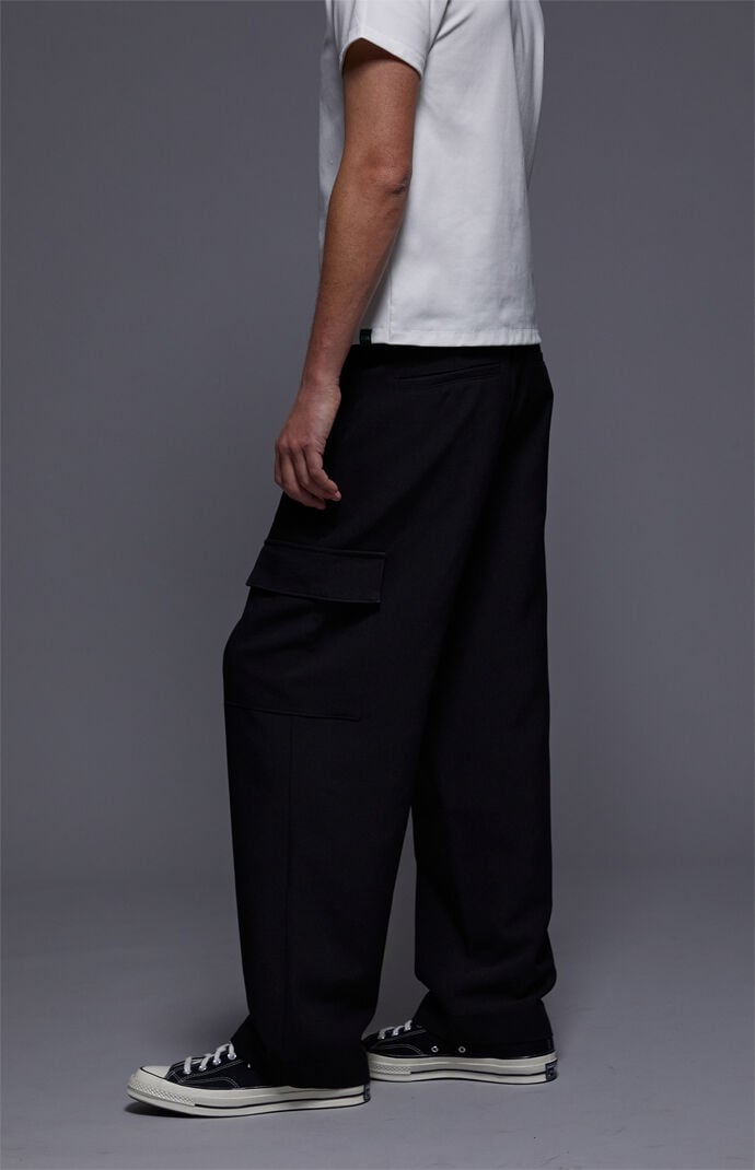 FIELD OF STUDY by Pacsun Valencia Baggy Trousers Stretch Cargo Black